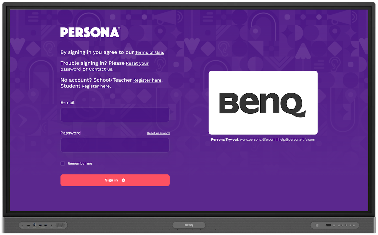 Persona Life Skills on BenQ interactive display
