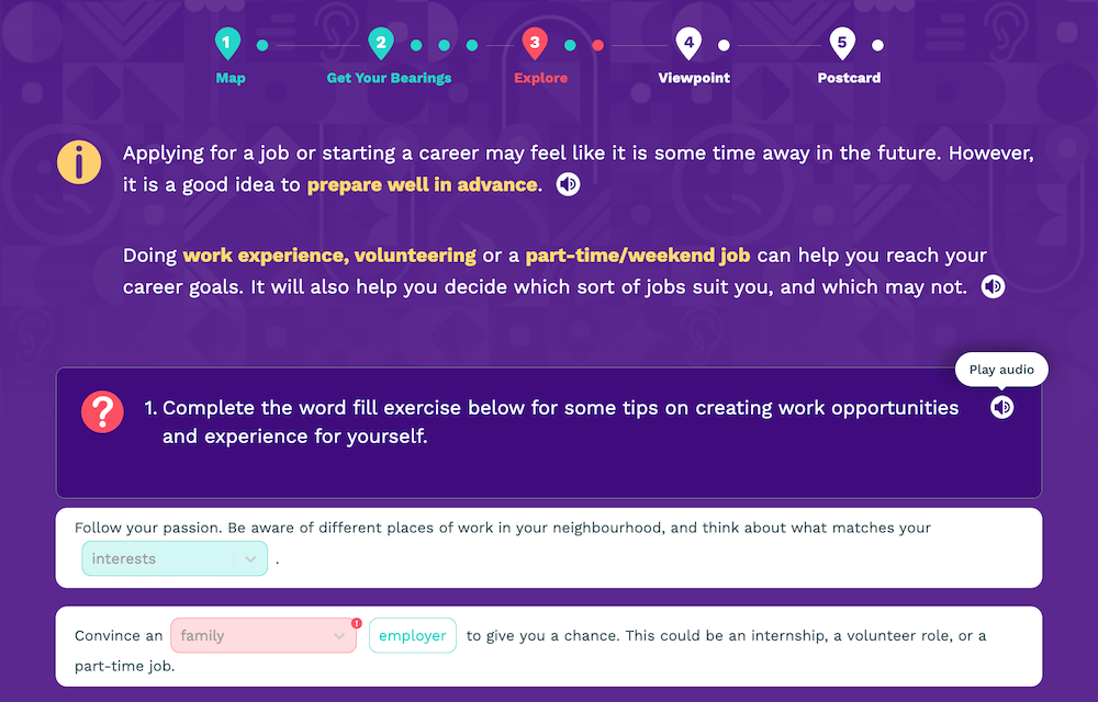 Persona Life Skills - Job Choices, Explore 1